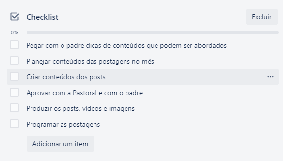 Sua Pastoral da Comunicação pode criar checklists